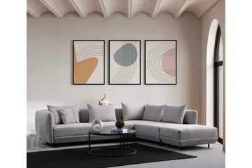 Floransa 4-seters Sofa med Divan - Lysegrå - Møbler - Sofaer - Sofaer med sjeselong - 4 seters sofa med divan