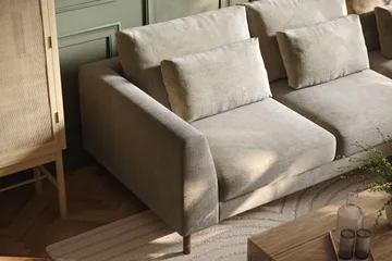 Florenz 3-seters Høyrevendt L-formet Sjeselongsofa i Chenille - Grå / Beige - Møbler - Sofaer - Sofaer med sjeselong - 3 seters sofa med divan