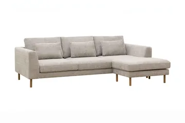 Florenz 3-seters Høyrevendt L-formet Sjeselongsofa i Chenille - Grå / Beige - Møbler - Sofaer - Sofaer med sjeselong - 3 seters sofa med divan