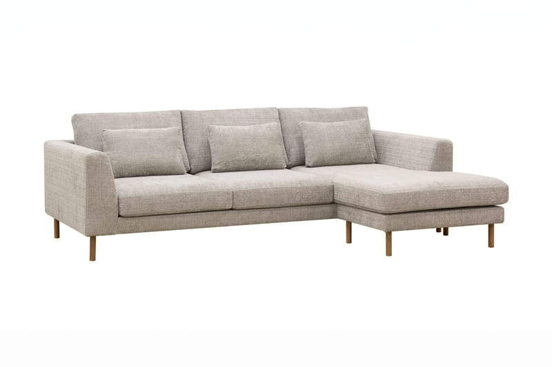 Florenz 3-seters Høyrevendt L-formet Sjeselongsofa i Chenille - Grå / Beige - Møbler - Sofaer - Sofaer med sjeselong - 3 seters sofa med divan