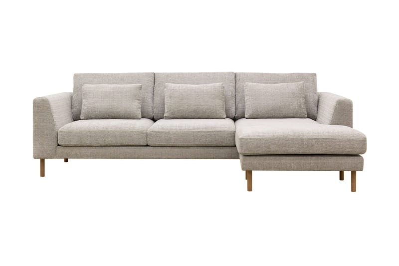 Florenz 3-seters Høyrevendt L-formet Sjeselongsofa i Chenille - Grå / Beige - Møbler - Sofaer - Sofaer med sjeselong - 3 seters sofa med divan