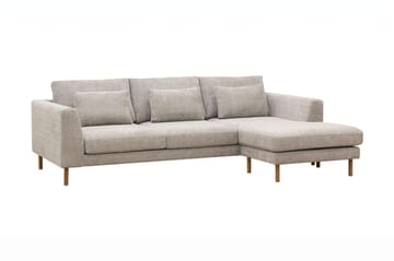 Florenz 3-seters Høyrevendt L-formet Sjeselongsofa i Chenille - Grå / Beige - Møbler - Sofaer - Sofaer med sjeselong - 3 seters sofa med divan