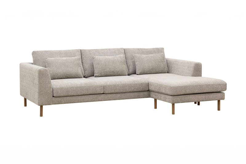 Florenz 3-seters Høyrevendt L-formet Sjeselongsofa i Chenille - Grå / Beige - Møbler - Sofaer - Sofaer med sjeselong - 3 seters sofa med divan