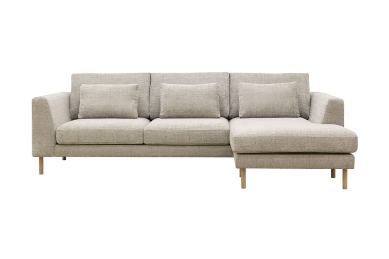 Florenz 3-seters Høyrevendt L-formet Sjeselongsofa i Chenille - Grå / Beige - Møbler - Sofaer - Sofaer med sjeselong - 3 seters sofa med divan