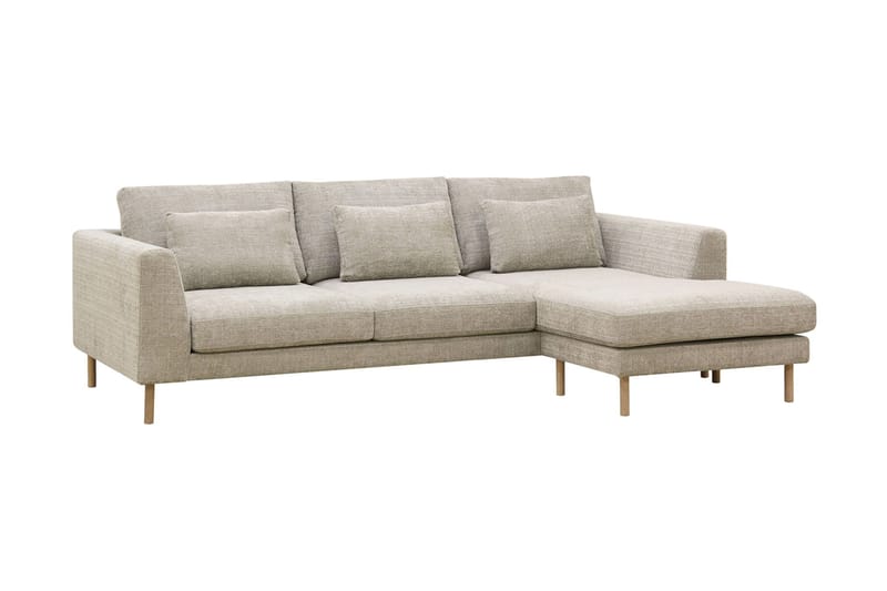 Florenz 3-seters Høyrevendt L-formet Sjeselongsofa i Chenille - Grå / Beige - Møbler - Sofaer - Sofaer med sjeselong - 3 seters sofa med divan