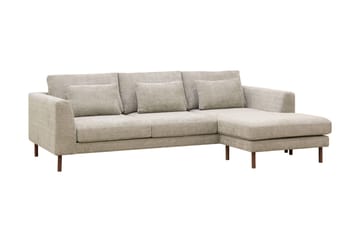 Florenz 3-seters Høyrevendt L-formet Sjeselongsofa i Chenille - Grå / Beige - Møbler - Sofaer - Sofaer med sjeselong - 3 seters sofa med divan
