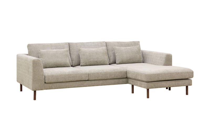 Florenz 3-seters Høyrevendt L-formet Sjeselongsofa i Chenille - Grå / Beige - Møbler - Sofaer - Sofaer med sjeselong - 3 seters sofa med divan