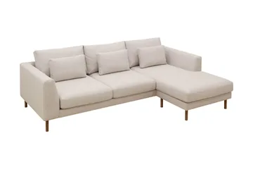Florenz 3-seters Høyrevendt L-formet Sjeselongsofa i Stoff - Beige - Møbler - Sofaer - Sofaer med sjeselong - 3 seters sofa med divan