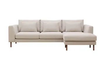 Florenz 3-seters Høyrevendt L-formet Sjeselongsofa i Stoff - Beige - Møbler - Sofaer - Sofaer med sjeselong - 3 seters sofa med divan