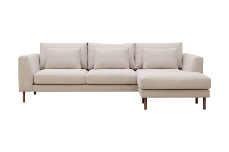 Florenz 3-seters Høyrevendt L-formet Sjeselongsofa i Stoff - Beige - Møbler - Sofaer - Sofaer med sjeselong - 3 seters sofa med divan