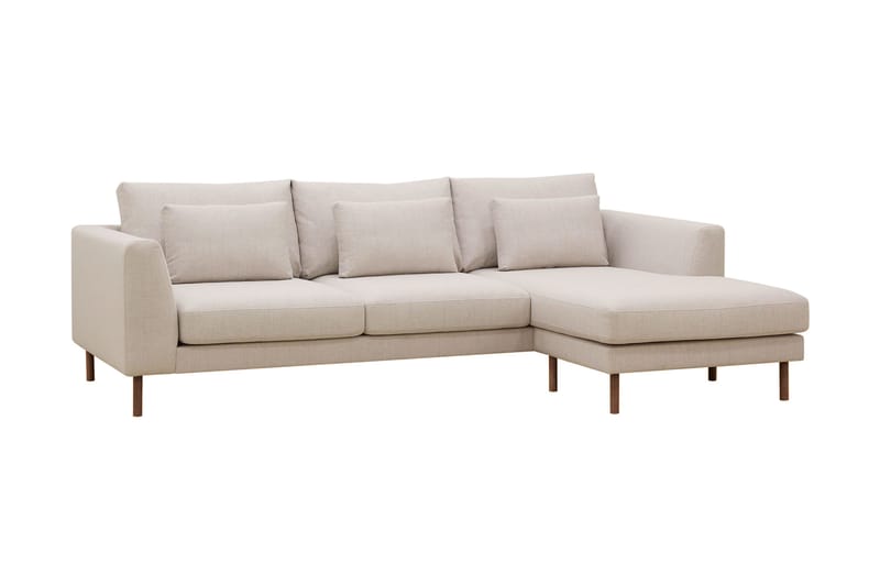 Florenz 3-seters Høyrevendt L-formet Sjeselongsofa i Stoff, Beige