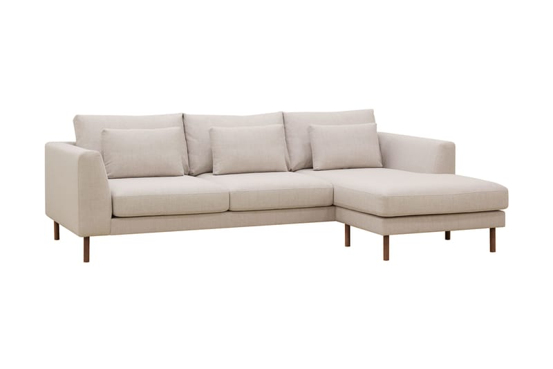 Florenz 3-seters Høyrevendt L-formet Sjeselongsofa i Stoff - Beige - Møbler - Sofaer - Sofaer med sjeselong - 3 seters sofa med divan