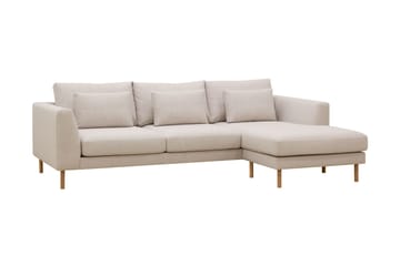 Florenz 3-seters Høyrevendt L-formet Sjeselongsofa i Stoff - Beige - Møbler - Sofaer - Sofaer med sjeselong - 3 seters sofa med divan