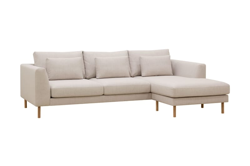 Florenz 3-seters Høyrevendt L-formet Sjeselongsofa i Stoff - Beige - Møbler - Sofaer - Sofaer med sjeselong - 3 seters sofa med divan