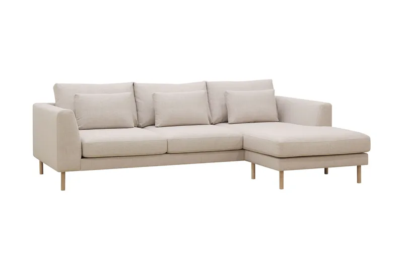 Florenz 3-seters Høyrevendt L-formet Sjeselongsofa i Stoff - Beige - Møbler - Sofaer - Sofaer med sjeselong - 3 seters sofa med divan
