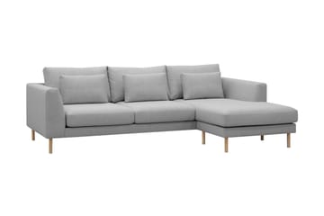 Florenz 3-seters Høyrevendt L-formet Sjeselongsofa i Stoff - Lys grå - Møbler - Sofaer - Sofaer med sjeselong - 3 seters sofa med divan