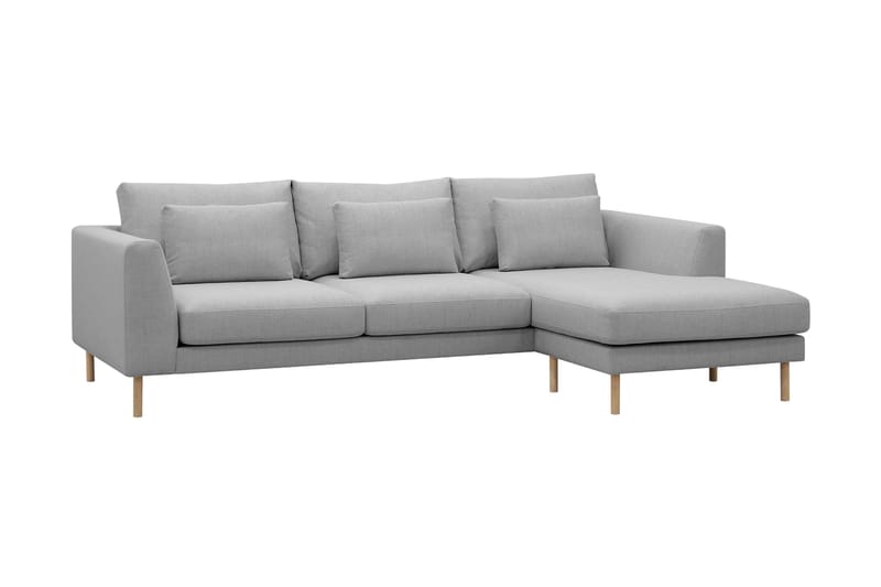 Florenz 3-seters Høyrevendt L-formet Sjeselongsofa i Stoff - Lys grå - Møbler - Sofaer - Sofaer med sjeselong - 3 seters sofa med divan