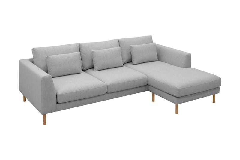 Florenz 3-seters Høyrevendt L-formet Sjeselongsofa i Stoff - Lys grå - Møbler - Sofaer - Sofaer med sjeselong - 3 seters sofa med divan