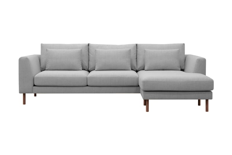 Florenz 3-seters Høyrevendt L-formet Sjeselongsofa i Stoff - Lys grå - Møbler - Sofaer - Sofaer med sjeselong - 3 seters sofa med divan