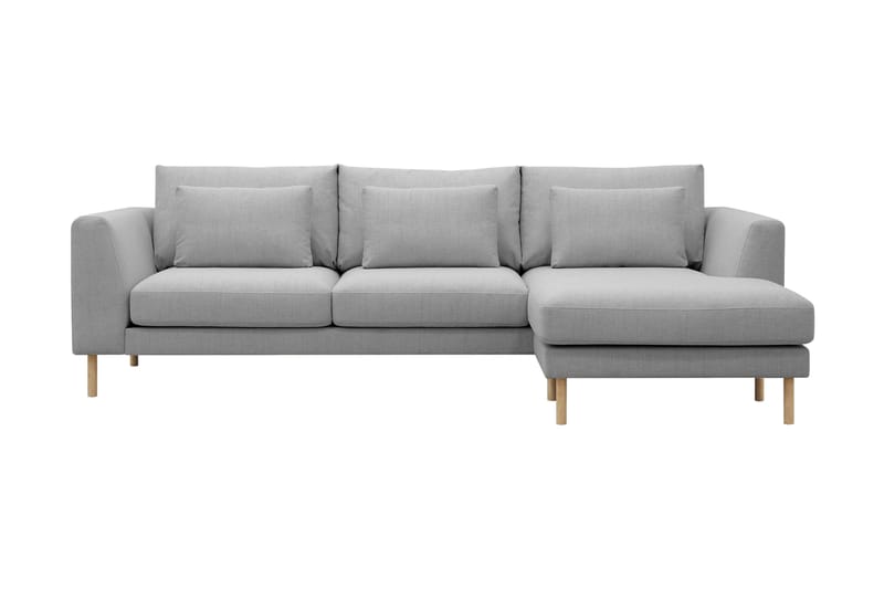 Florenz 3-seters Høyrevendt L-formet Sjeselongsofa i Stoff - Lys grå - Møbler - Sofaer - Sofaer med sjeselong - 3 seters sofa med divan