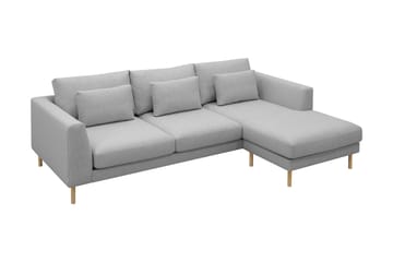 Florenz 3-seters Høyrevendt L-formet Sjeselongsofa i Stoff - Lys grå - Møbler - Sofaer - Sofaer med sjeselong - 3 seters sofa med divan