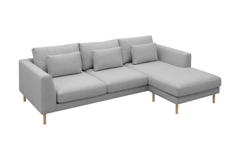 Florenz 3-seters Høyrevendt L-formet Sjeselongsofa i Stoff - Lys grå - Møbler - Sofaer - Sofaer med sjeselong - 3 seters sofa med divan