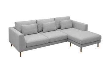 Florenz 3-seters Høyrevendt L-formet Sjeselongsofa i Stoff - Lys grå - Møbler - Sofaer - Sofaer med sjeselong - 3 seters sofa med divan
