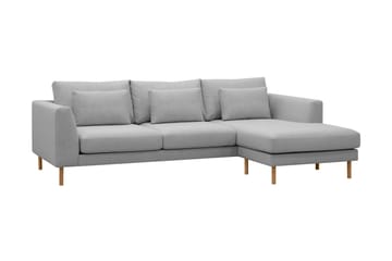 Florenz 3-seters Høyrevendt L-formet Sjeselongsofa i Stoff - Lys grå - Møbler - Sofaer - Sofaer med sjeselong - 3 seters sofa med divan