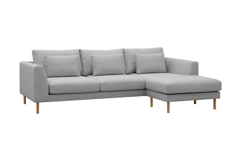 Florenz 3-seters Høyrevendt L-formet Sjeselongsofa i Stoff - Lys grå - Møbler - Sofaer - Sofaer med sjeselong - 3 seters sofa med divan