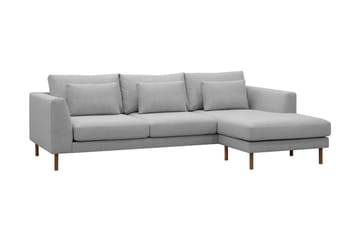 Florenz 3-seters Høyrevendt L-formet Sjeselongsofa i Stoff - Lysegrå - Møbler - Sofaer - Sofaer med sjeselong - 3 seters sofa med divan
