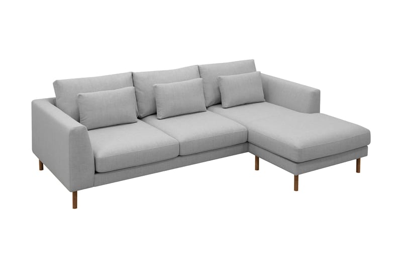 Florenz 3-seters Høyrevendt L-formet Sjeselongsofa i Stoff - Lysegrå - Møbler - Sofaer - Sofaer med sjeselong - 3 seters sofa med divan