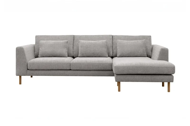Florenz 3-seters Sofa med Divan Høyre, Lysegrå