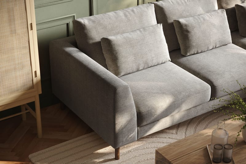 Florenz 3-seters Sofa med Divan Høyre - Lysegrå - Møbler - Sofaer - Sofaer med sjeselong - 3 seters sofa med divan