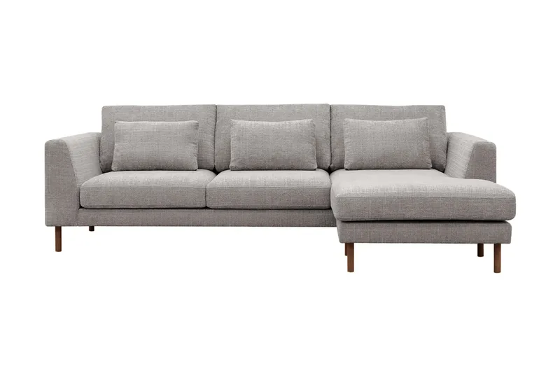 Florenz 3-seters Sofa med Divan Høyre, Lysegrå