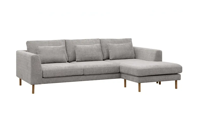 Florenz 3-seters Sofa med Divan Høyre - Lysegrå - Møbler - Sofaer - Sofaer med sjeselong - 3 seters sofa med divan
