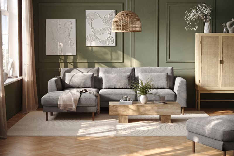 Florenz 3-seters Sofa med Divan Venstre - Lysegrå - Møbler - Sofaer - Sofaer med sjeselong - 3 seters sofa med divan