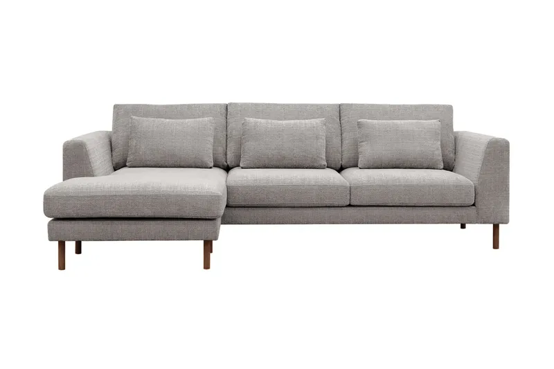 Florenz 3-seters Sofa med Divan Venstre, Lysegrå