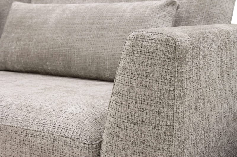 Florenz 3-seters Venstrevendt L-formet Sjeselongsofa i Chenille - Grå / Beige - Møbler - Sofaer - Sofaer med sjeselong - 3 seters sofa med divan