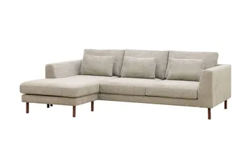 Florenz 3-seters Venstrevendt L-formet Sjeselongsofa i Chenille - Grå / Beige - Møbler - Sofaer - Sofaer med sjeselong - 3 seters sofa med divan