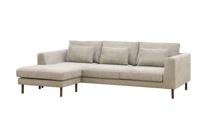 Florenz 3-seters Venstrevendt L-formet Sjeselongsofa i Chenille - Grå / Beige - Møbler - Sofaer - Sofaer med sjeselong - 3 seters sofa med divan