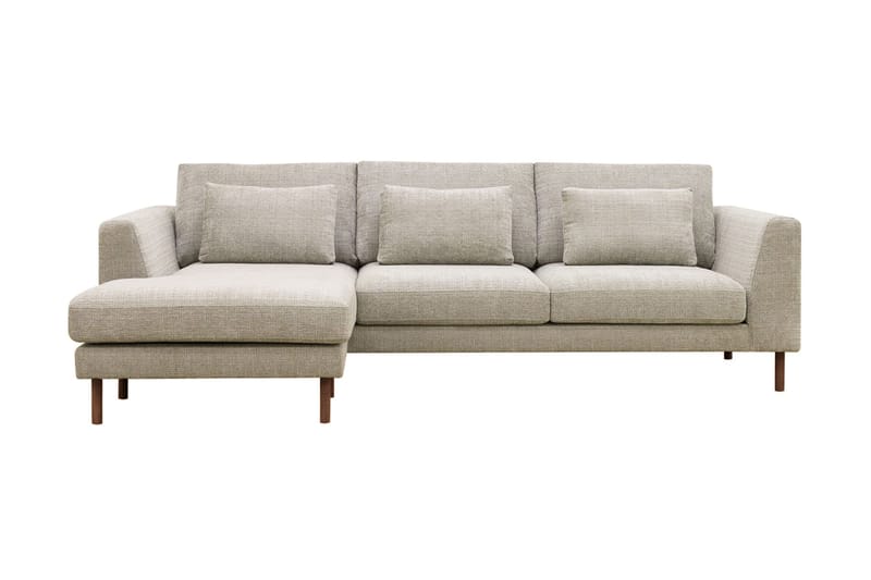 Florenz 3-seters Venstrevendt L-formet Sjeselongsofa i Chenille - Grå / Beige - Møbler - Sofaer - Sofaer med sjeselong - 3 seters sofa med divan