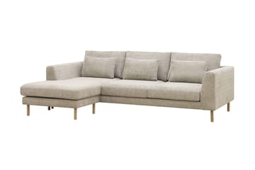 Florenz 3-seters Venstrevendt L-formet Sjeselongsofa i Chenille - Grå / Beige - Møbler - Sofaer - Sofaer med sjeselong - 3 seters sofa med divan
