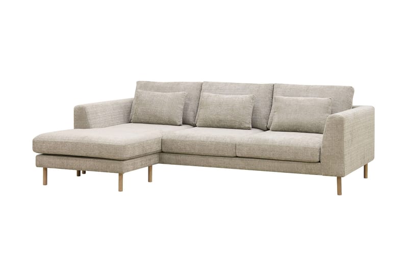Florenz 3-seters Venstrevendt L-formet Sjeselongsofa i Chenille - Grå / Beige - Møbler - Sofaer - Sofaer med sjeselong - 3 seters sofa med divan