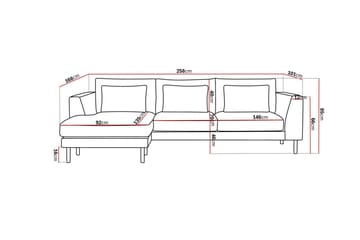 Florenz 3-seters Venstrevendt L-formet Sjeselongsofa i Chenille - Grå / Beige - Møbler - Sofaer - Sofaer med sjeselong - 3 seters sofa med divan