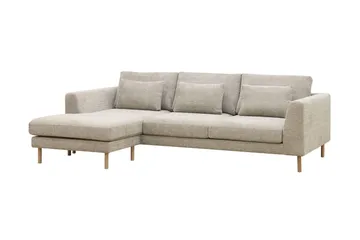 Florenz 3-seters Venstrevendt L-formet Sjeselongsofa i Chenille - Grå/Beige - Møbler - Sofaer - Sofaer med sjeselong - 3 seters sofa med divan