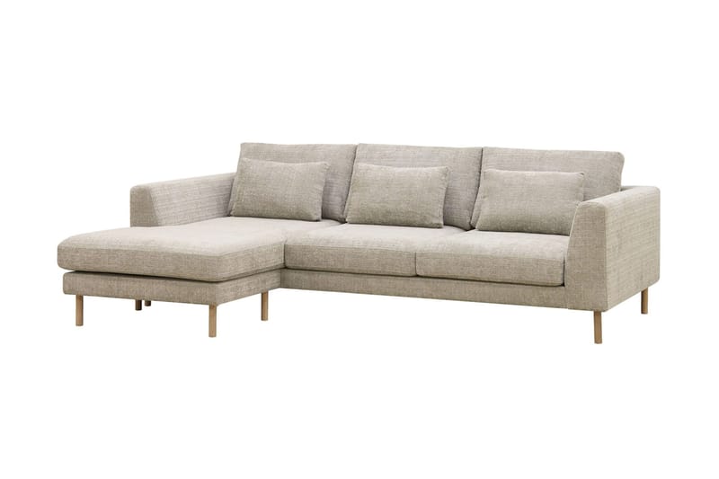 Florenz 3-seters Venstrevendt L-formet Sjeselongsofa i Chenille - Grå/Beige - Møbler - Sofaer - Sofaer med sjeselong - 3 seters sofa med divan