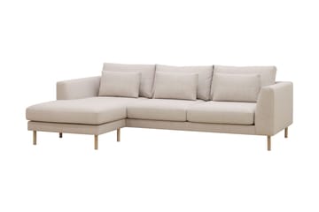 Florenz 3-seters Venstrevendt L-formet Sjeselongsofa i Stoff - Beige - Møbler - Sofaer - Sofaer med sjeselong - 3 seters sofa med divan