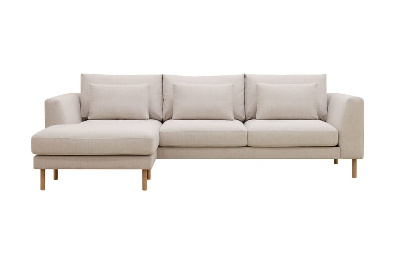 Florenz 3-seters Venstrevendt L-formet Sjeselongsofa i Stoff - Beige - Møbler - Sofaer - Sofaer med sjeselong - 3 seters sofa med divan
