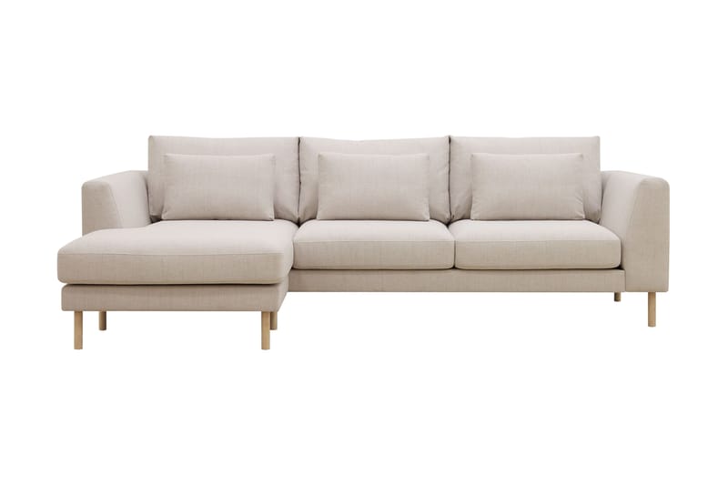 Florenz 3-seters Venstrevendt L-formet Sjeselongsofa i Stoff - Beige - Møbler - Sofaer - Sofaer med sjeselong - 3 seters sofa med divan