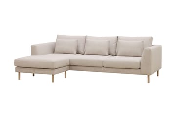 Florenz 3-seters Venstrevendt L-formet Sjeselongsofa i Stoff - Beige - Møbler - Sofaer - Sofaer med sjeselong - 3 seters sofa med divan